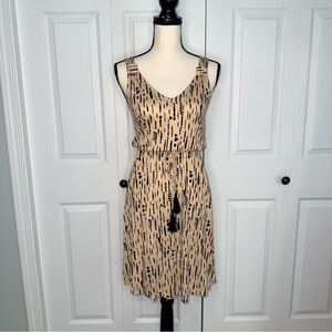 Lascana NWT Tan and Black Sleeveless Mini Dress US size 2 Resortwear